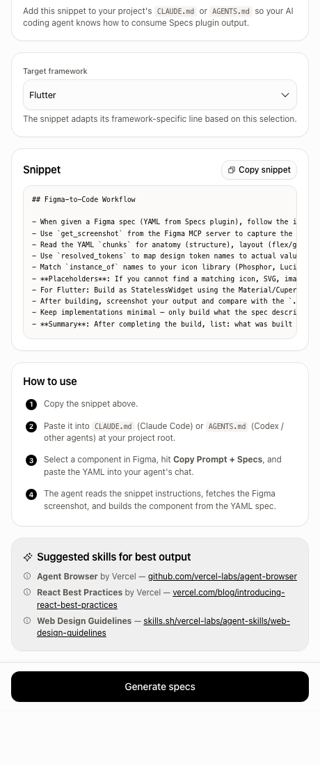 Agent Rules Snippet screenshot